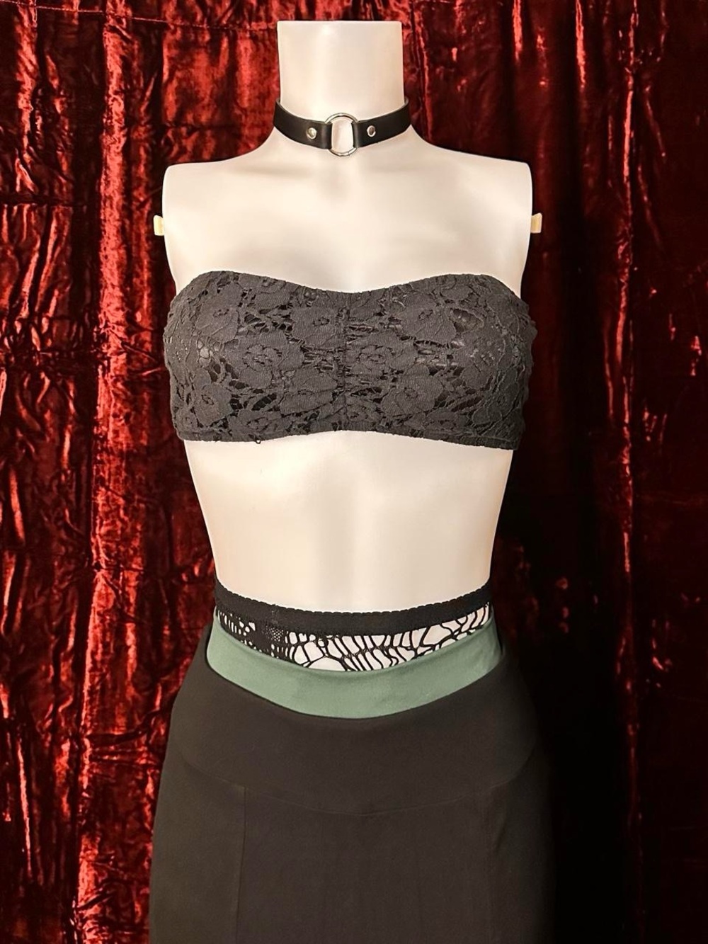 Rare Vintage Y2K Baby Phat Black Lace Tube Top